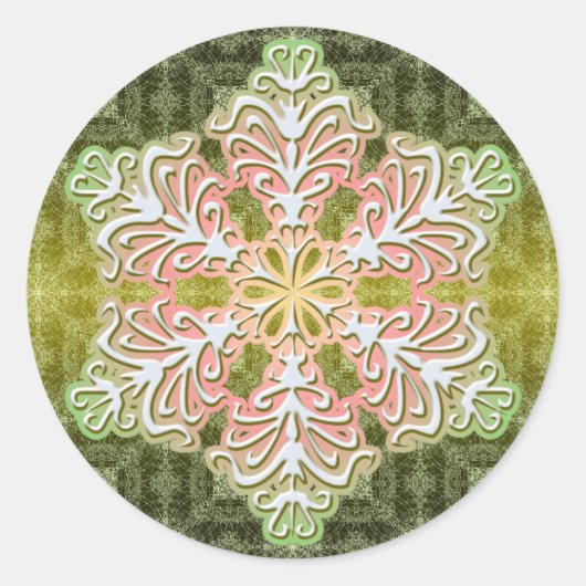 Rond Sticker en cristal de glace d'hiver (Devant)