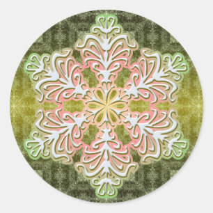 Rond Sticker en cristal de glace d'hiver
