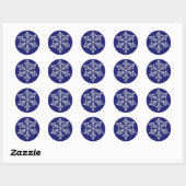 Rond Sticker en cristal d'hiver Snowflake indigo (Feuille)