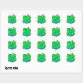 Rond Sticker en cristal d'oze vert (Feuille)