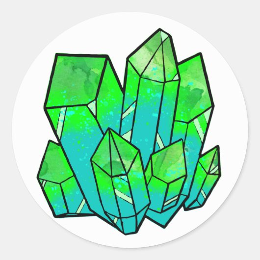 Rond Sticker en cristal d'oze vert (Devant)