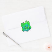 Rond Sticker en cristal d'oze vert (Enveloppe)