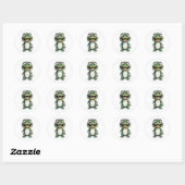 Rond Sticker en crocodile de dessin adorable - Cute Rep (Feuille)