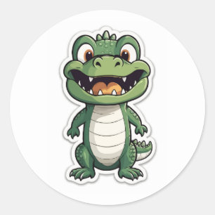 Rond Sticker en crocodile de dessin adorable - Cute Rep