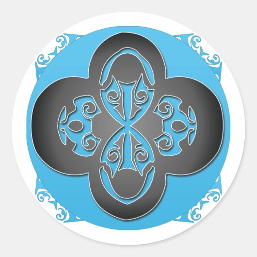 Rond Sticker en croix noire - Customisé (Devant)