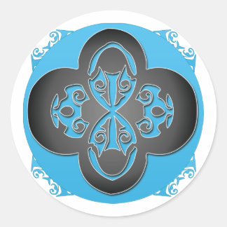 Rond Sticker en croix noire - Customisé