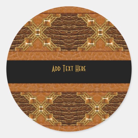 Rond Sticker en cuir d'or noir (Devant)