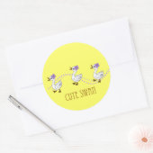 Rond Sticker en cygne mignon (Enveloppe)