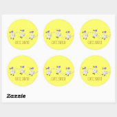 Rond Sticker en cygne mignon (Feuille)