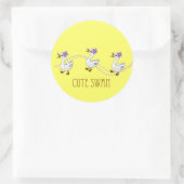 Rond Sticker en cygne mignon (Sac)