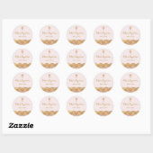 Rond Sticker en dentelle rose or (Feuille)