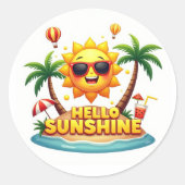 Rond Sticker en dessin chic Sunshine Cute (Devant)