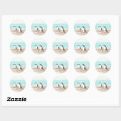 Rond Sticker en duo de pingouins (Feuille)