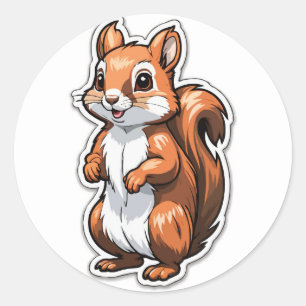 Rond Sticker en écureuil - Nutty et Nimble