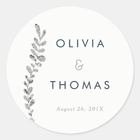 Rond Sticker en feuille d'argent modifiable en couleur, (Devant)