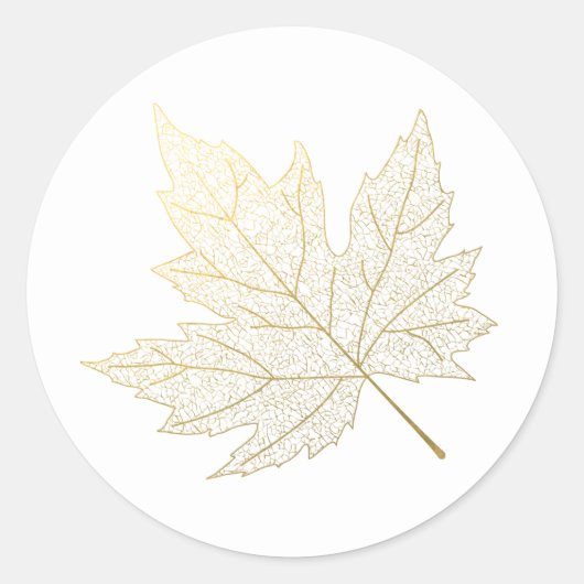 Rond Sticker en feuille d'érable or (Devant)