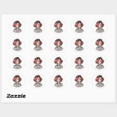 Rond Sticker en fleur lunaire (Feuille)