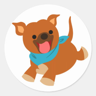 Rond Sticker en forme de caricature joyeux