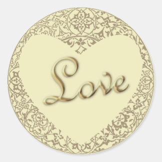 Rond Sticker en forme de coeur de crème pâle décorative