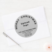 Rond Sticker en forme ronde de Noël gris (Enveloppe)