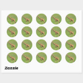 Rond Sticker en grande Giraffe (Feuille)