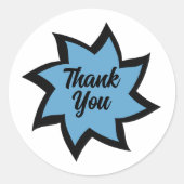 Rond Sticker en Merci à spirale bleue (Devant)