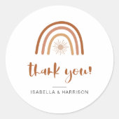 Rond Sticker en Merci arc-en-ciel TINLEY Boho Terracott (Devant)