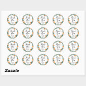 Rond Sticker en Merci Baby shower double Oranges (Feuille)