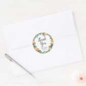 Rond Sticker en Merci Baby shower double Oranges (Enveloppe)
