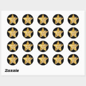 Rond Sticker en Merci brillant Gold Star (Feuille)