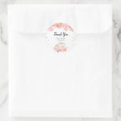Rond Sticker en Merci Citrouille floral (Sac)