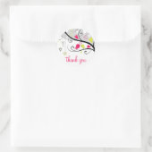 Rond Sticker en Merci couleur Inséparable Whimsical (Sac)
