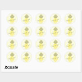 Rond Sticker en Merci d'ananas Artsy (Feuille)