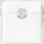 Rond Sticker en Merci d'aquarelle violette (Sac)