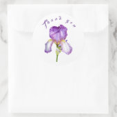 Rond Sticker en Merci d'art botanique Iris violet clair (Sac)