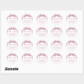 Rond Sticker en Merci de Baby shower Coquette Bow - Ele (Feuille)