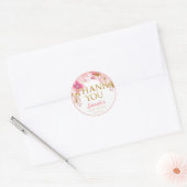 Rond Sticker en Merci de Baby shower rose (Enveloppe)
