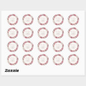 Rond Sticker en Merci de Baby shower rose (Feuille)