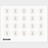 Rond Sticker en Merci de Bow Floral (Feuille)