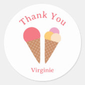 Rond Sticker en Merci de crème glacée (Devant)