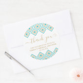 Rond Sticker en Merci de diamant bleu rustique (Enveloppe)