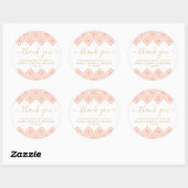 Rond Sticker en Merci de diamant rose rustique (Feuille)