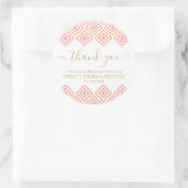 Rond Sticker en Merci de diamant rose rustique (Sac)