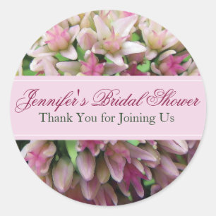 Rond Sticker en Merci de Fête des mariées de bouquet ro