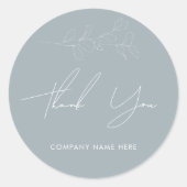 Rond Sticker en Merci de feuillage bleu Dusty (Devant)