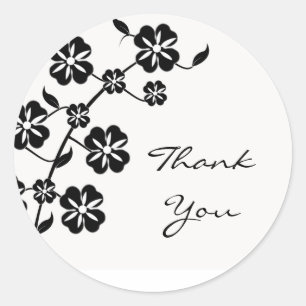 Rond Sticker en Merci de flambée onyx