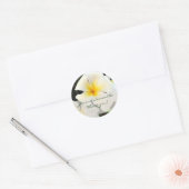 Rond Sticker en Merci de fleurs Plumeria blanc (Enveloppe)