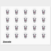 Rond Sticker en Merci de l'ours Panda Cute (Feuille)