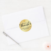 Rond Sticker en Merci de Mariage de script Gold Elegant (Enveloppe)