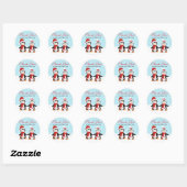 Rond Sticker en Merci de Noël Penguins (Feuille)